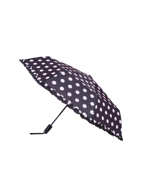 

FabSeasons Unisex Black & White Big Polka Dots Digital Printed 3 Fold Automatic Umbrella