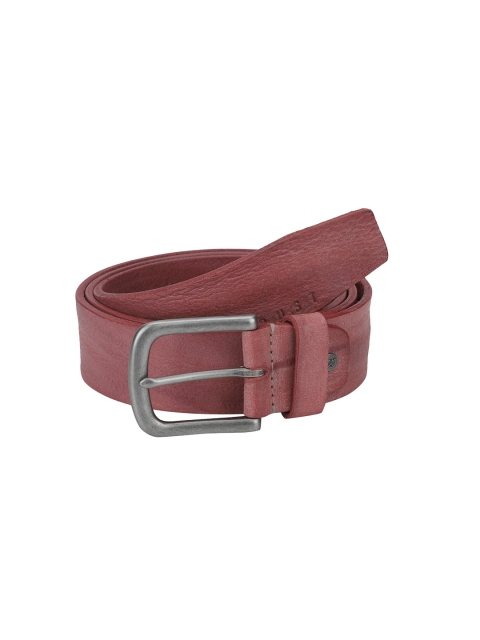 

CRUST Men Red Solid Leather Belt