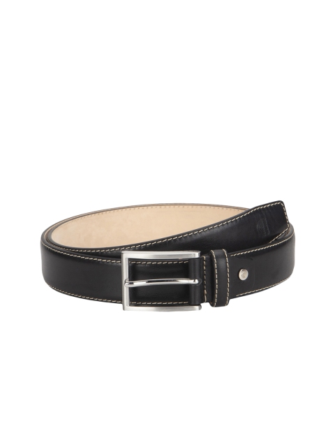 

CRUST Men Black Solid Leather Belt