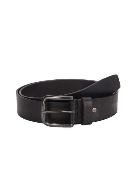 

CRUST Men Black Solid Leather Belt