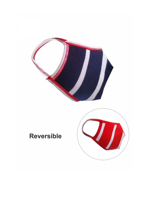 nestroots Unisex Blue & White Reversible 2 Ply Protective Outdoor Mask