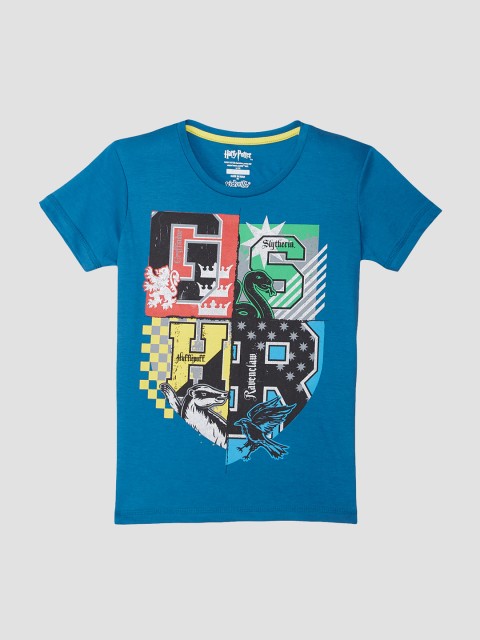 

Kids Ville Boys Blue Harry Potter Printed Round Neck T-shirt