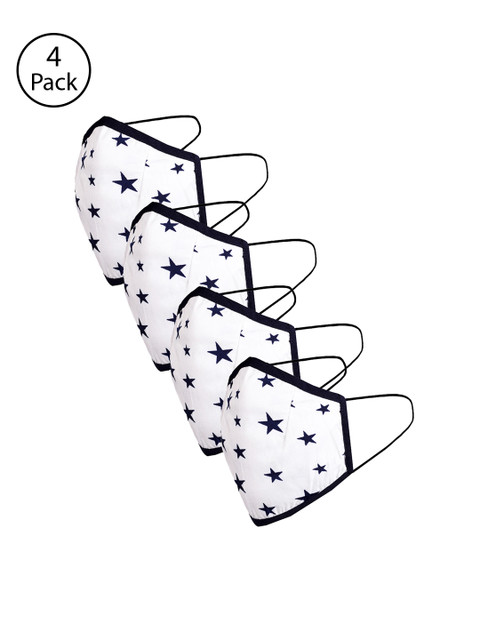 

Naughty Ninos Kids 4 Pcs White & Black Printed 3-Ply Reusable Protective Outdoor Masks