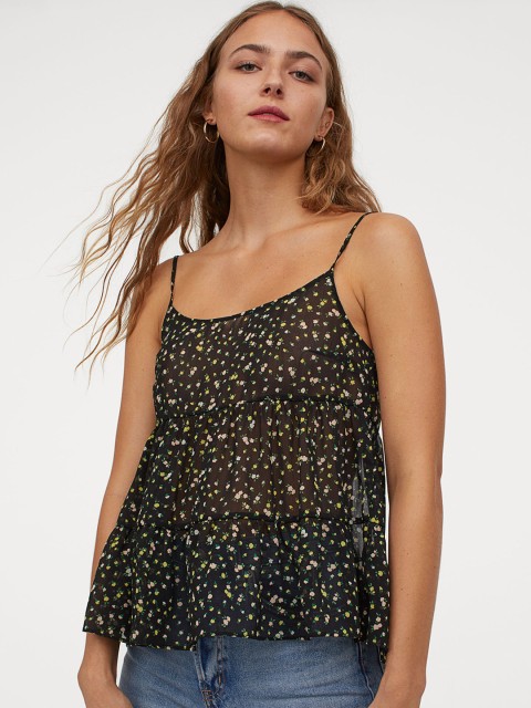 

H&M Women Black Voluminous Strappy Top