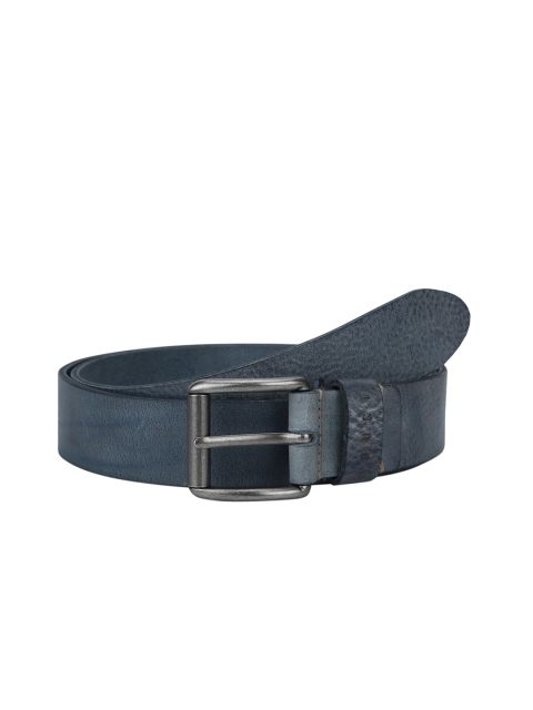 

CRUST Men Blue Textured Leather Belt