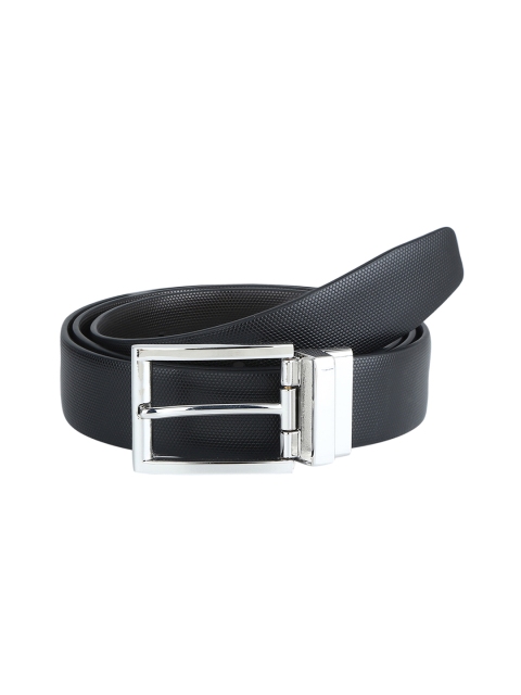 

CRUST Men Black & Brown Textured Reversible Leather Belt