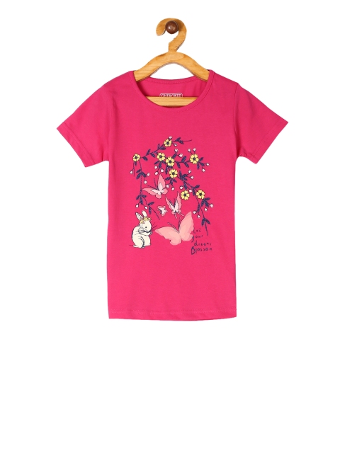

Cherokee Girls Pink Printed Round Neck T-shirt