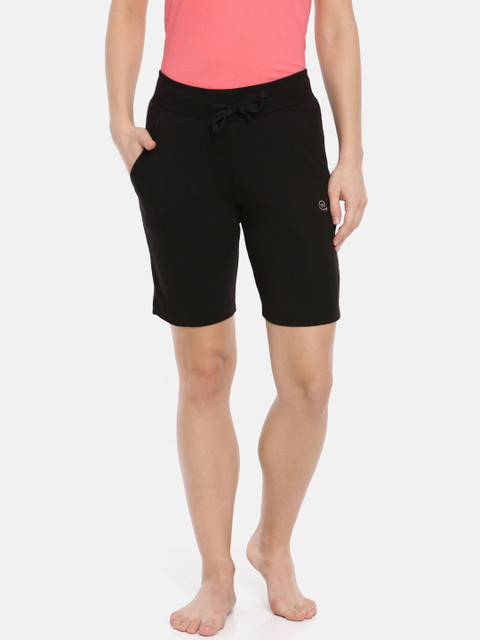 

Macrowoman W-Series Women Black Solid Lounge Shorts