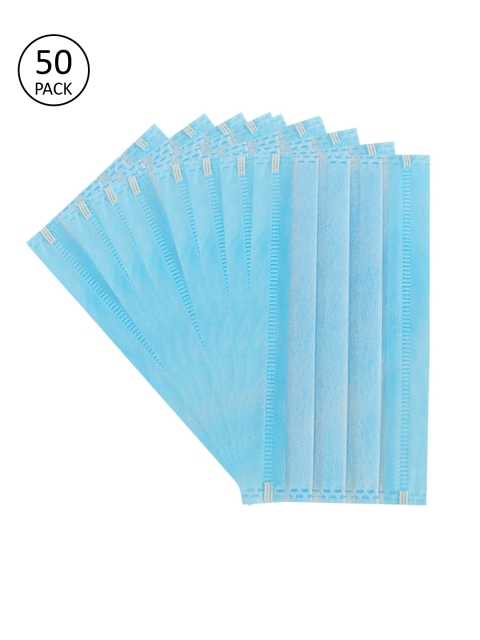 

JAINISH Unisex Blue Pack Of 50 3 Ply Disposable Outdoor Masks