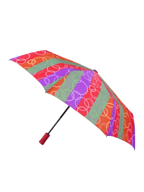 

FabSeasons Unisex Red & Green Circle Digital Printed Automatic 3 Fold All-Season Umbrella