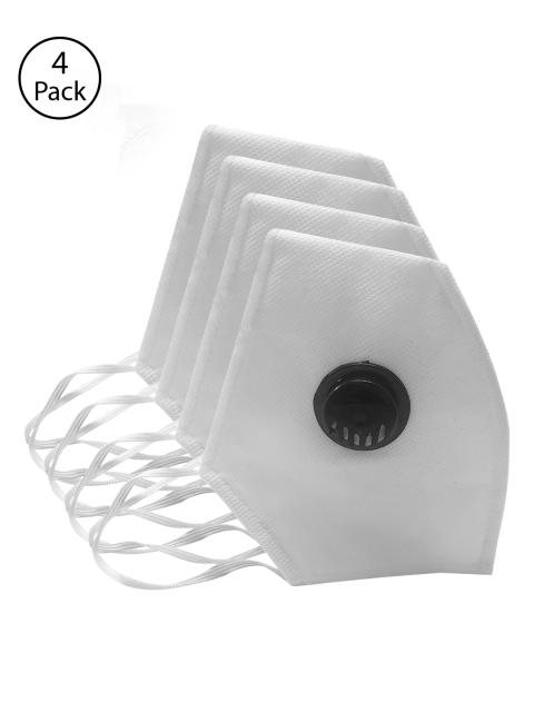 

Jompers Unisex White Pack of 4 2 Ply Outdoor Protective Masks with Valve