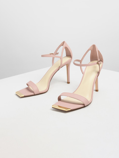 

CHARLES & KEITH Women Nude-Coloured Solid Sandals
