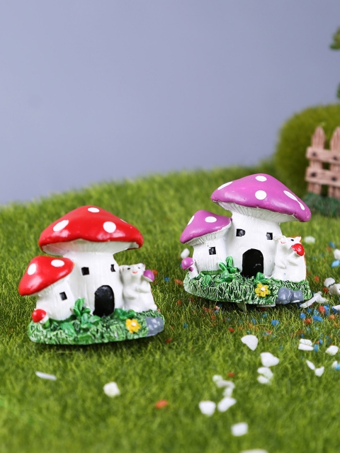 

TAYHAA Set of 2 Multicolored Mushroom House Pair Garden Toys, Multi