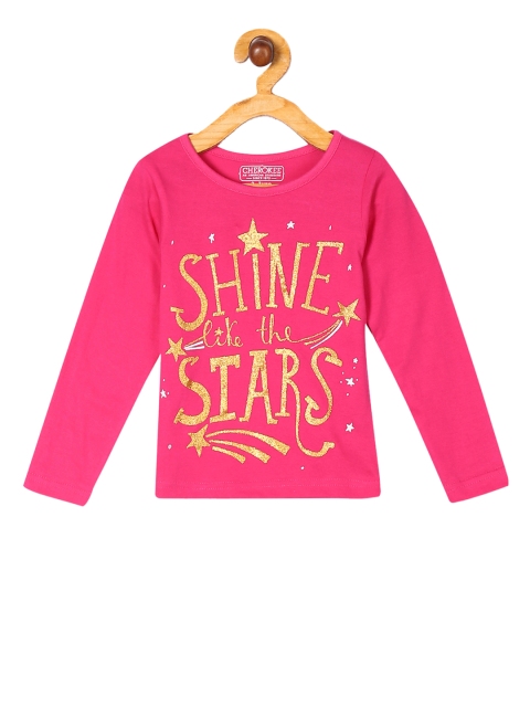 

Cherokee Girls Pink & Yellow Printed Round Neck T-shirt