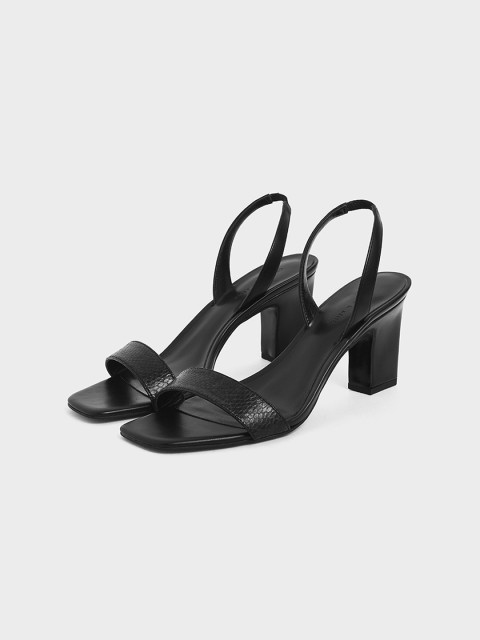 

CHARLES & KEITH Women Black Solid Heels