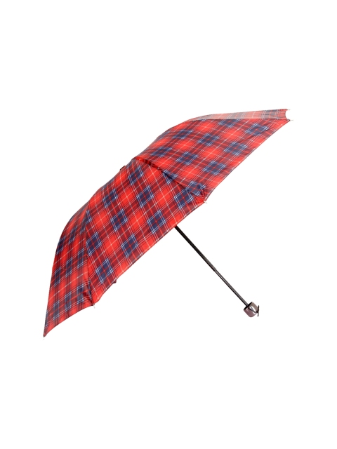 

FabSeasons Unisex Red & Blue Checked 3-Fold Fancy Manual Umbrella