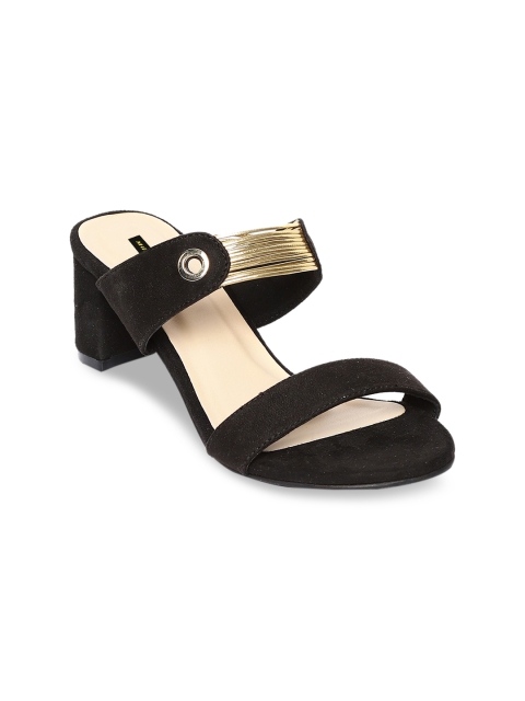

Milano Torre Women Black Solid Sandals