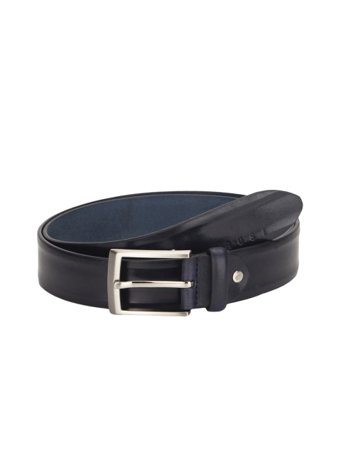 

CRUST Men Navy Blue Leather Solid Belt