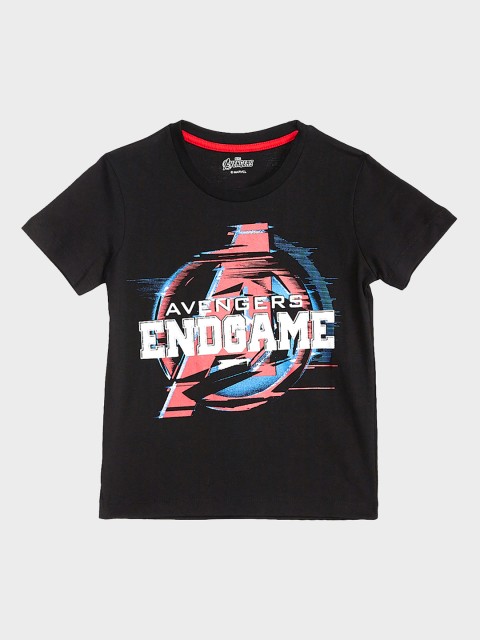 

Kids Ville Boys Black Avengers Endgame Printed Round Neck T-shirt