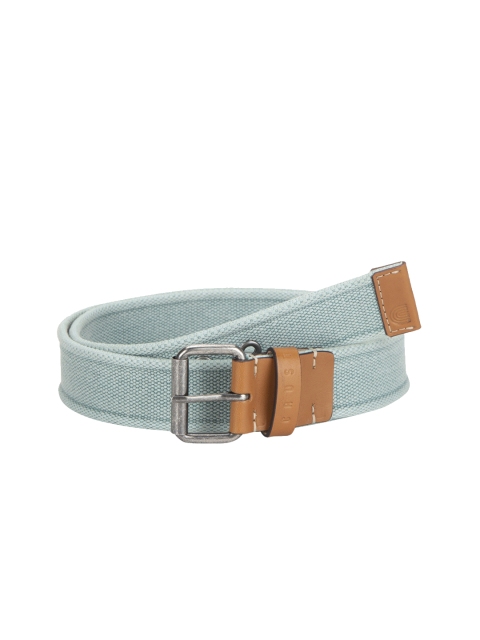 

CRUST Men Blue Woven Design Leather Belt