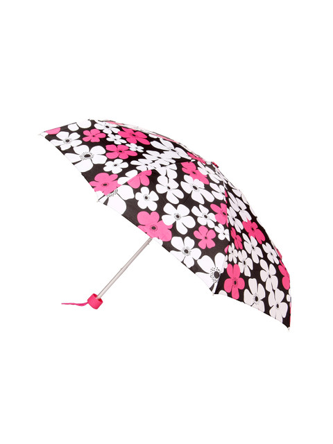 

FabSeasons Unisex Pink & Black 5 Fold Floral Printed Small Compact Manual Umbrella