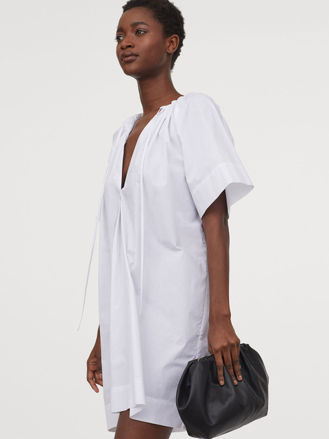 

H&M Women White Cotton Voile Tunic
