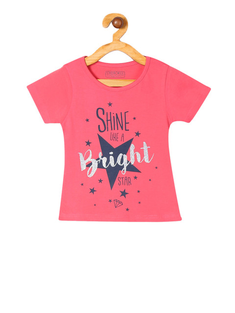 

Cherokee Girls Pink Printed Round Neck T-shirt