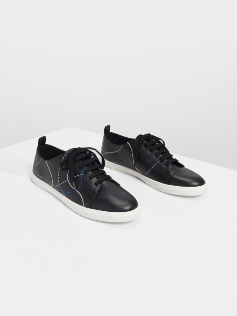 

CHARLES & KEITH Women Black Sneakers