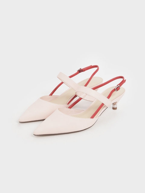 

CHARLES & KEITH Women Pink Solid Pumps
