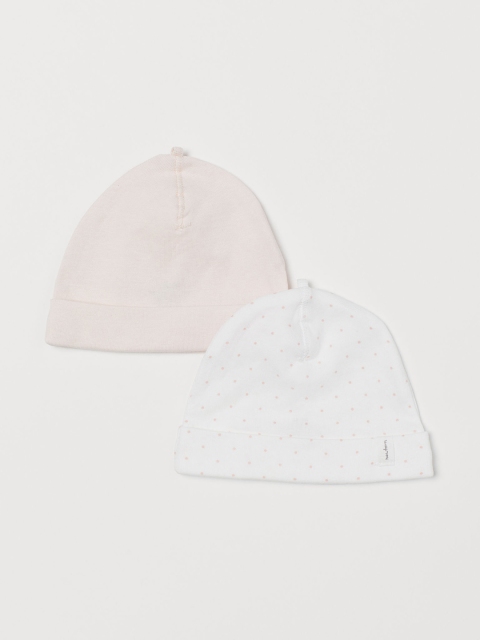 

H&M Girls 2-Pack Sustainable Hats, White