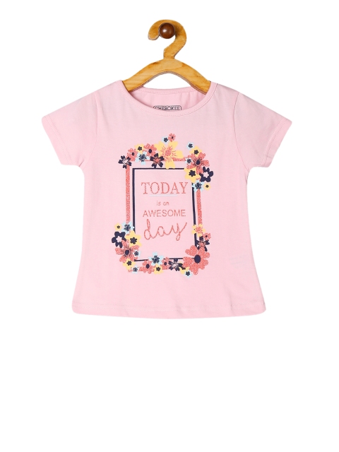 

Cherokee Girls Pink Printed Round Neck T-shirt