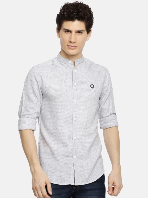 

The Indian Garage Co Men Grey Slim Fit Solid Casual Shirt