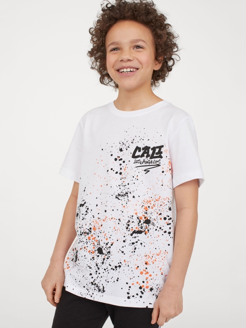 

H&M Boys White & Black T-shirt with a Motif