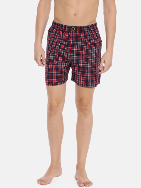 

Joven Men Red& Navy Blue Checked Boxers JBC-JB85