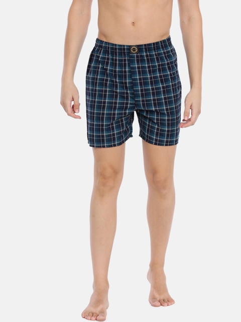 

Joven Men Navy Blue Checked Boxers JBC-JB82