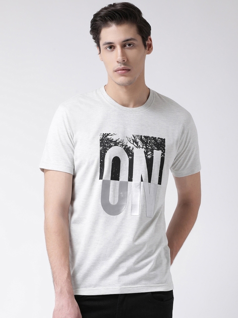 

Club York Men Grey Printed Round Neck T-shirt