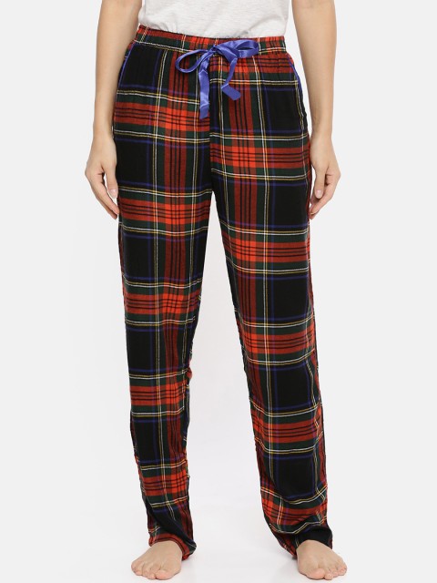 

Red Rose Women Black & Red Checked Lounge Pants