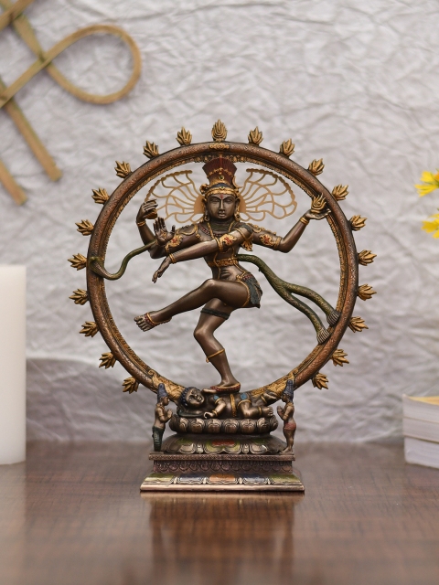 

CraftVatika Bronze-Toned Handmade Nataraja Shiva Idol Showpiece