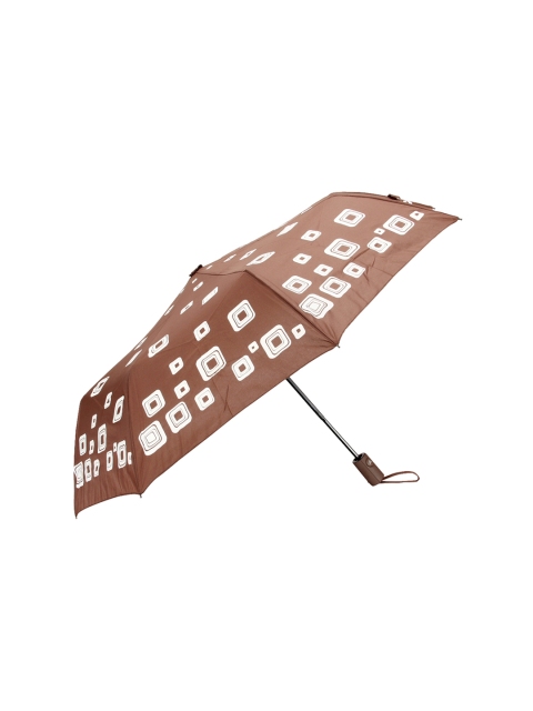 

FabSeasons Brown & White Graphic Printed 3-Fold Fancy Automatic Umbrella