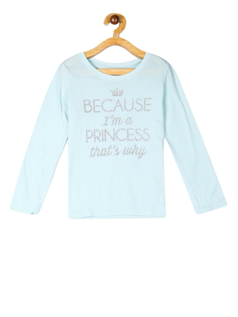 

The Childrens Place Girls Blue Printed Round Neck T-shirt