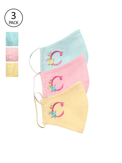

CUTECUMBER Girls Assorted Pack of 3 2-Ply Reusable Masks
