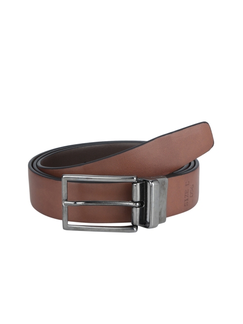 

CRUST Men Brown Solid Leather Reversible Belt