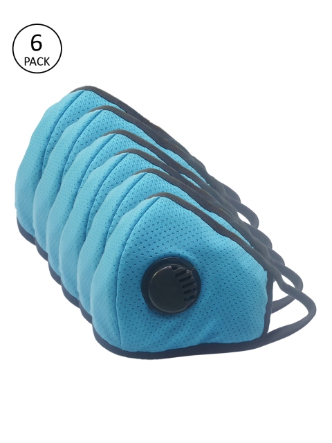 

Jompers Unisex 6 Pcs 2-Ply Reusable Protective Outdoor Masks With Valve, Blue