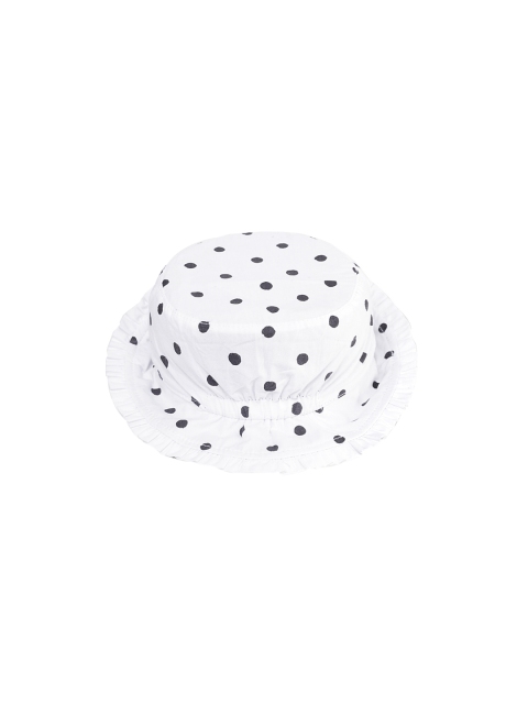 

Chicco Infant Girls White & Navy Blue Polka Dot Printed Reversible Hat