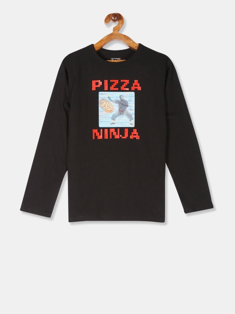 

The Childrens Place Boys Black Printed Round Neck T-shirt