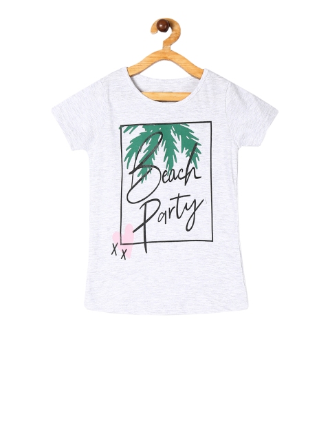 

Cherokee Girls Grey Printed Round Neck T-shirt