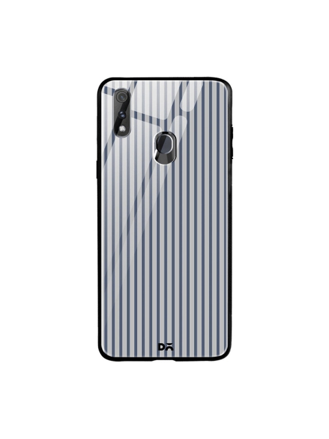 

DailyObjects Blue & Grey Stripes Oppo Realme 3 Pro Glass Case Cover