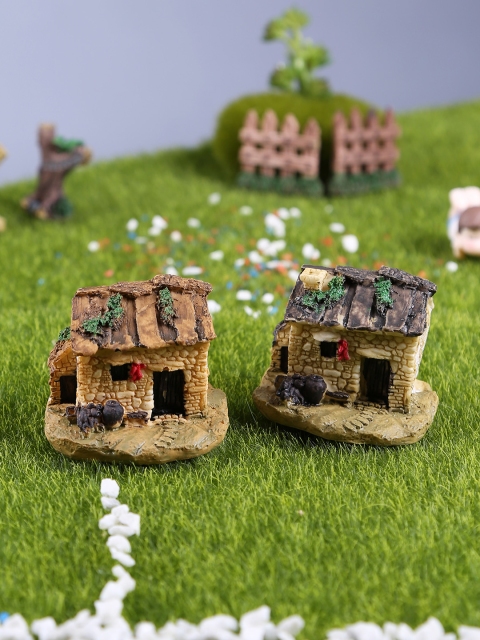 

TAYHAA Set of 2 Brown Little Back Small Garden Houses