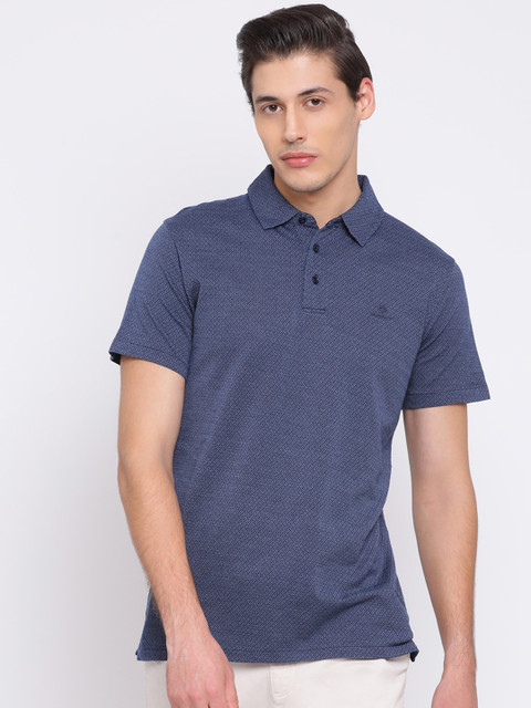 

GANT Men Blue Printed Polo Collar T-shirt