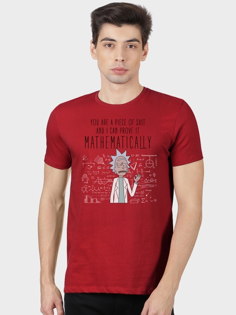 

Free Authority Men Rick & Morty Red Printed T-shirt